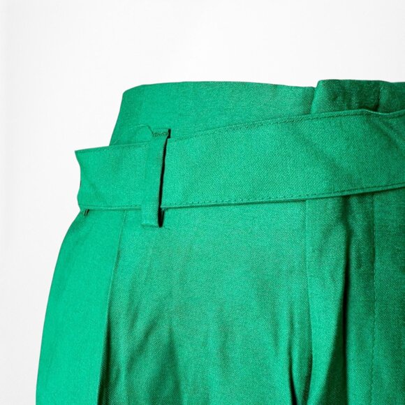 Zara Green High Waisted Button Front Detail Straight Leg Pants Size XS/S - Picture 6 of 9